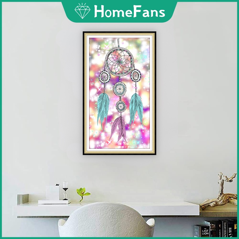 Bộ Tranh Đính Đá 5D Tự Làm 30x50cm Hình Dreamcatcher Trang Trí Nhà Cửa