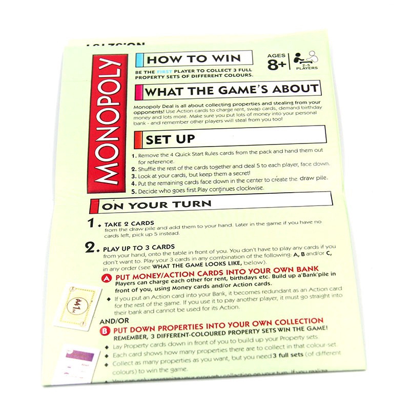 Bộ thẻ bài Monopoly Deal độc đáo
