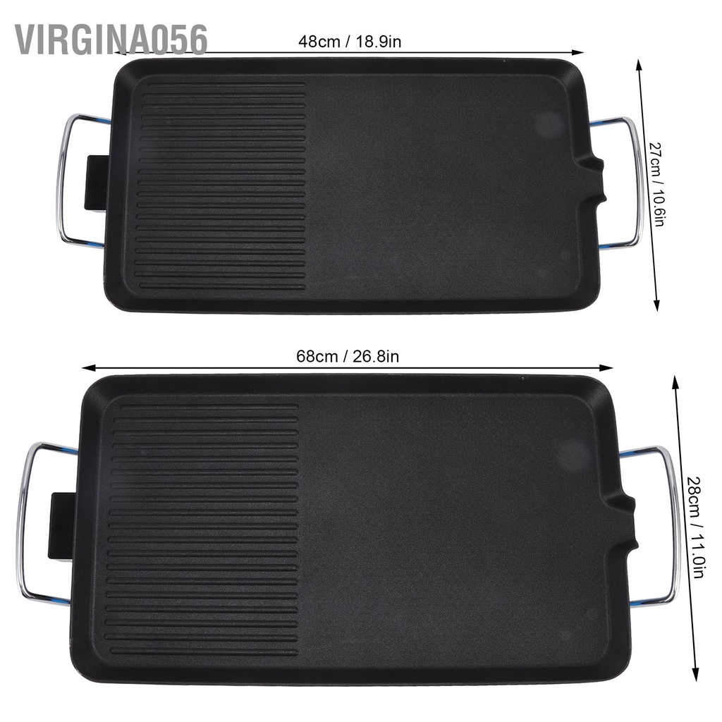 Virgina056 Vỉ Nướng Điện Không Khói Ngăn Dính Trong Nhà Đa Chức Năng Có Tay Cầm Cho Gia Đình Hoa Kỳ Cắm 110V