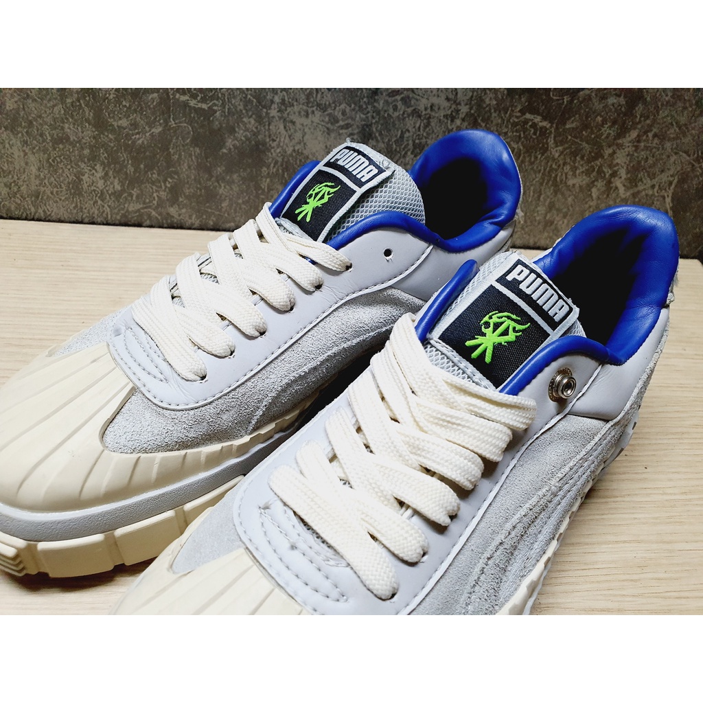 2hand  Giày Pu.ma xanh phối da lộn