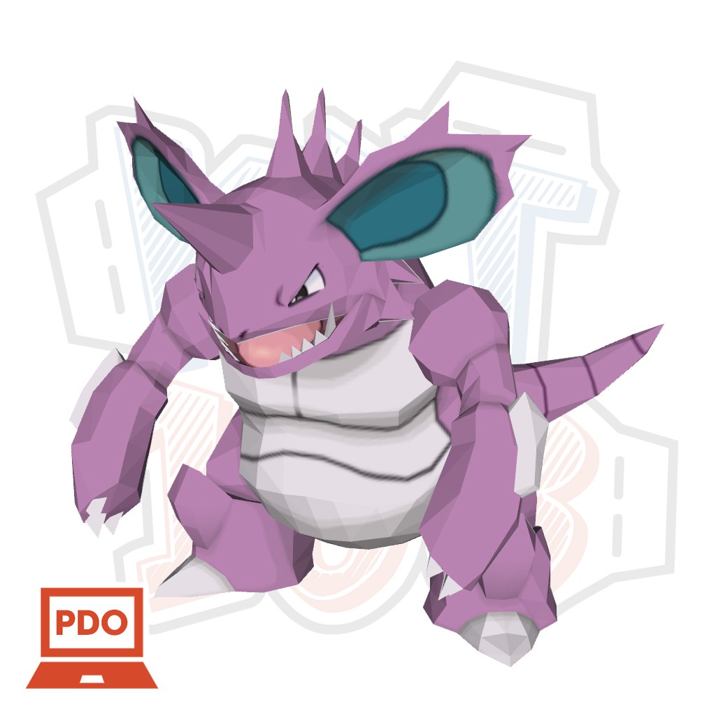 Mô hình giấy Anime Game Pokemon Nidoking