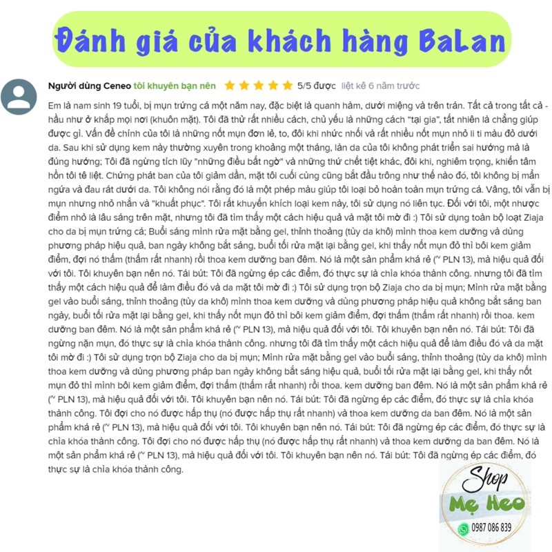 Kem dưỡng Ziaja Xanh, Kem dưỡng da ngừa mụn, giảm thâm, dưỡng ẩm và phục hồi cho da dầu mụn, da nhạy cảm 50ml