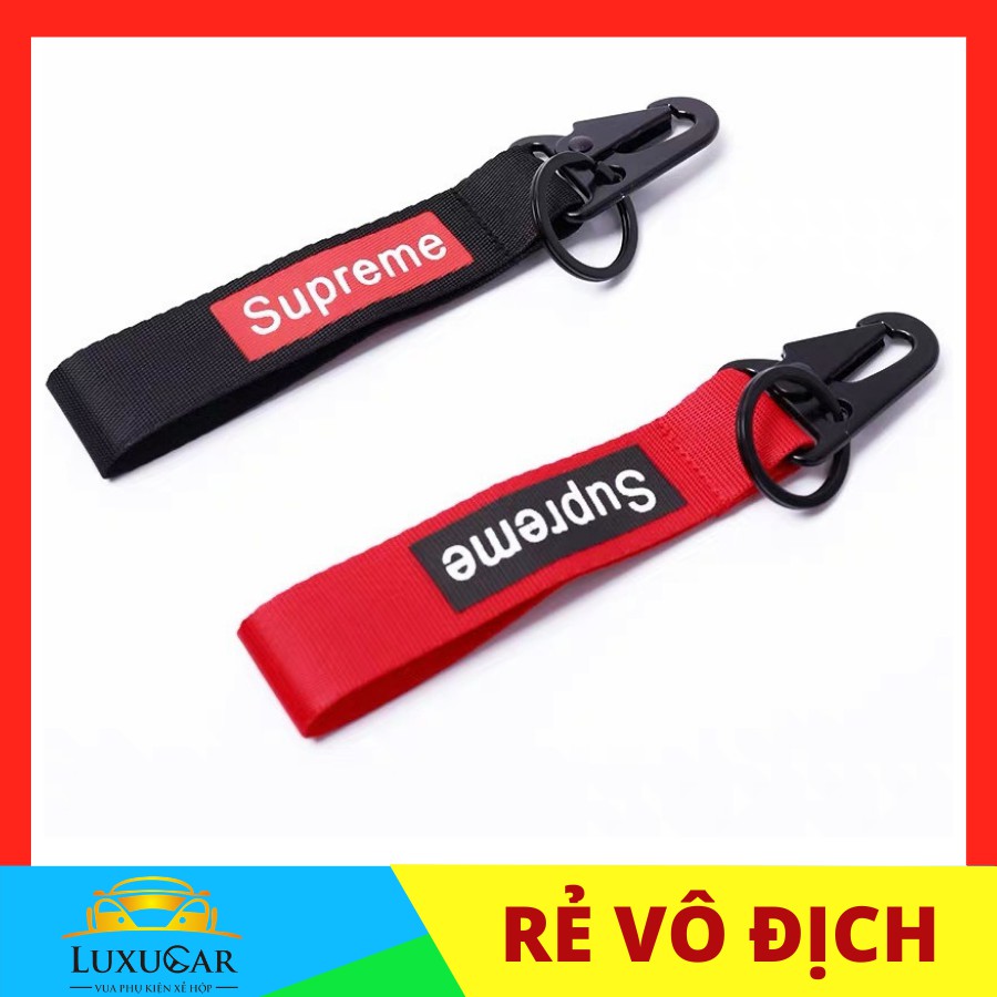 Móc chìa khóa vải phong cách thời trang SUP-REME cao cấp cá tính phù hợp móc xe hơi, xe máy,oto