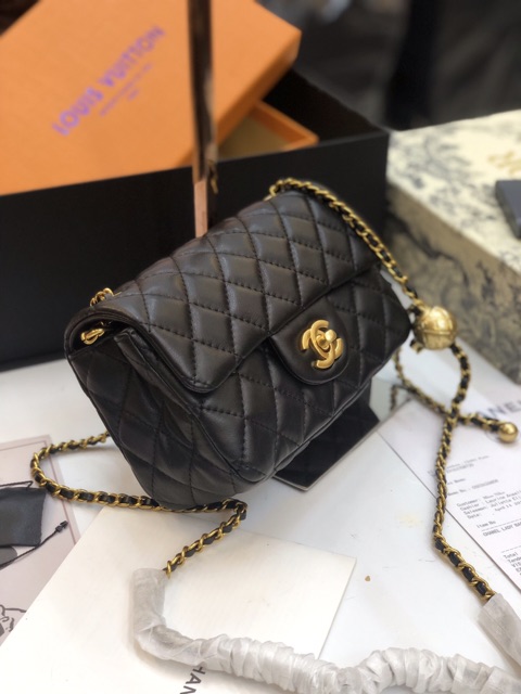 Túi classic super màu đen dây rút size 20cm