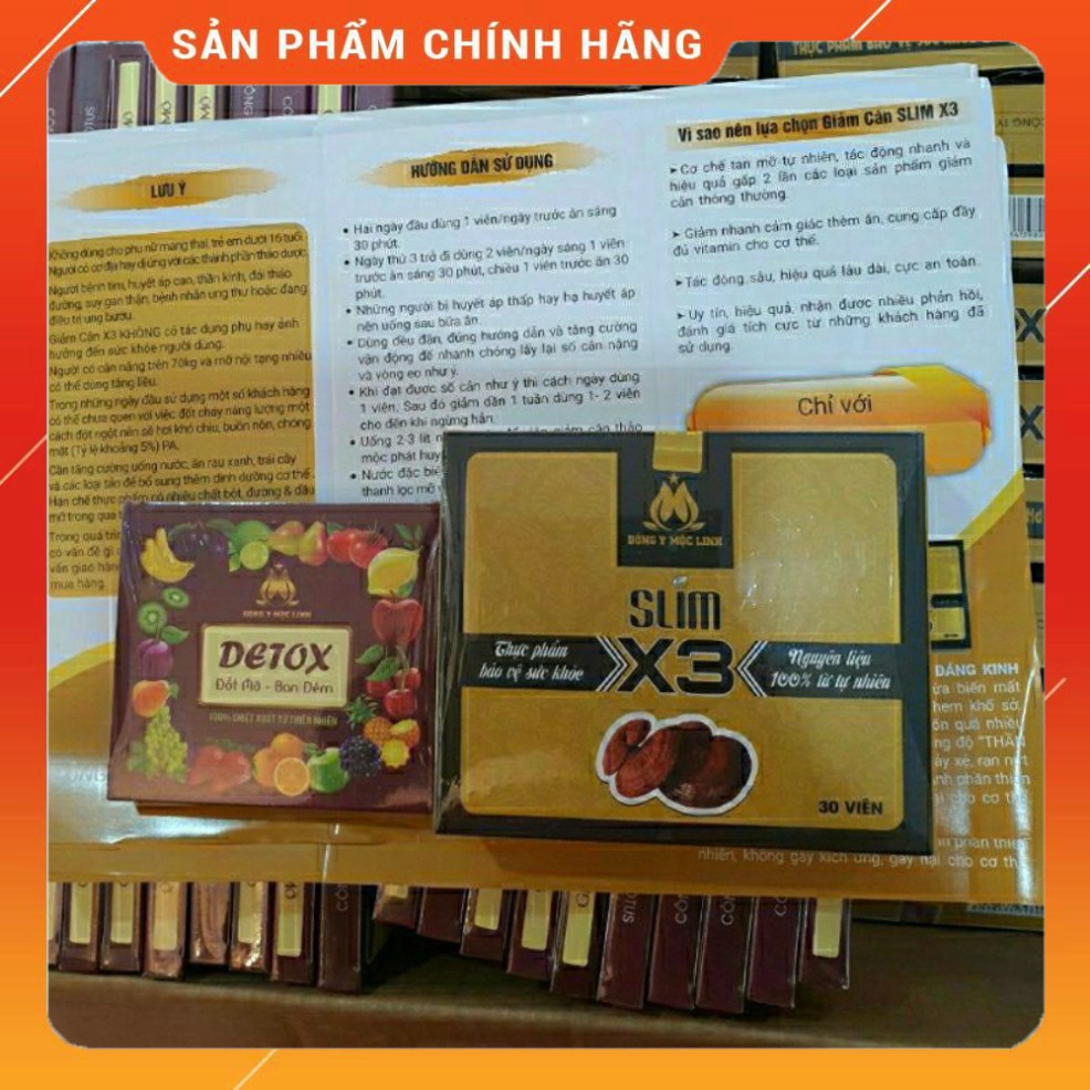 Giảm cân Đông Y Mộc Linh x3 tặng 1 hộp detox ban đêm