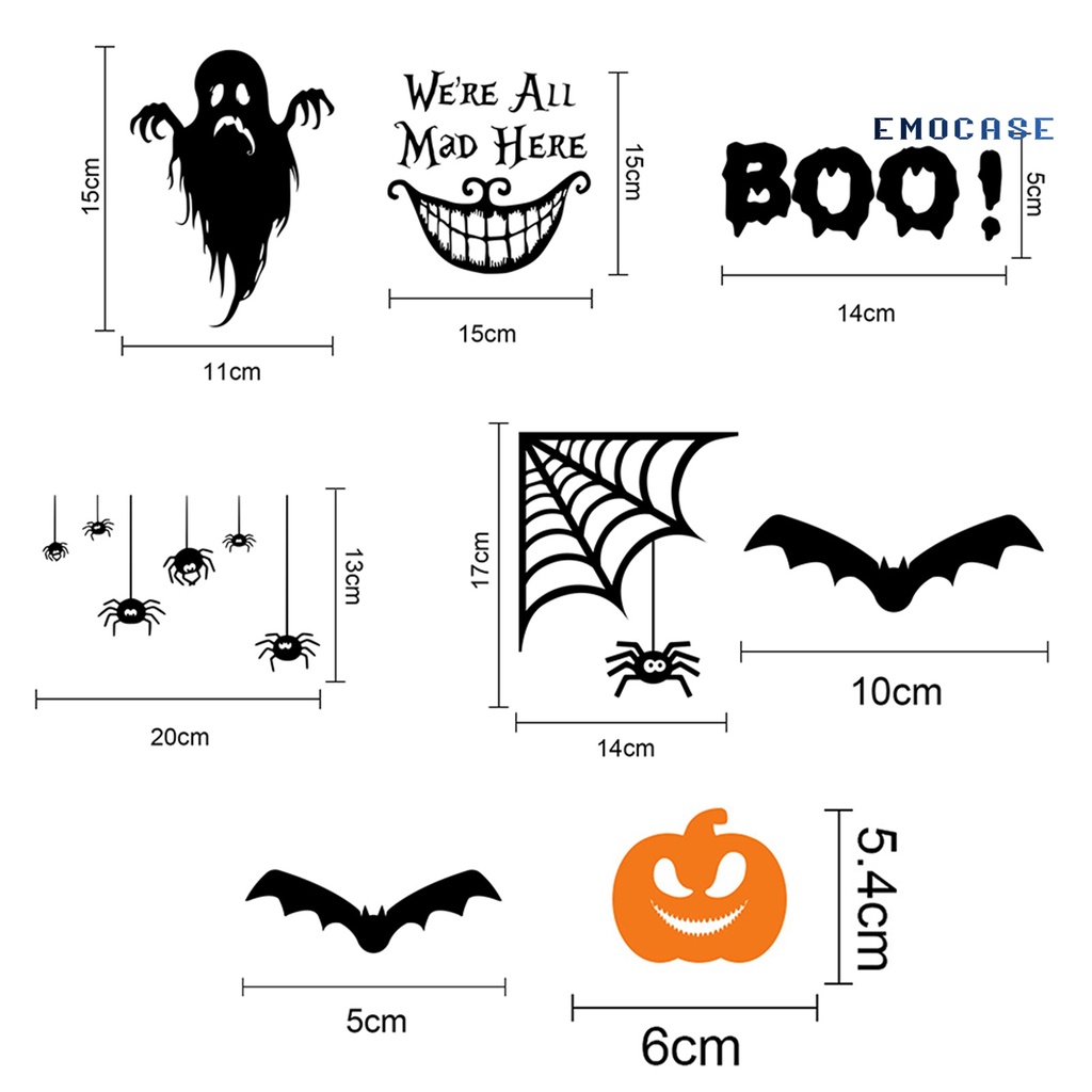 Đề Can Dán Tường / Cửa Sổ Trang Trí Halloween Kinh Dị DIY