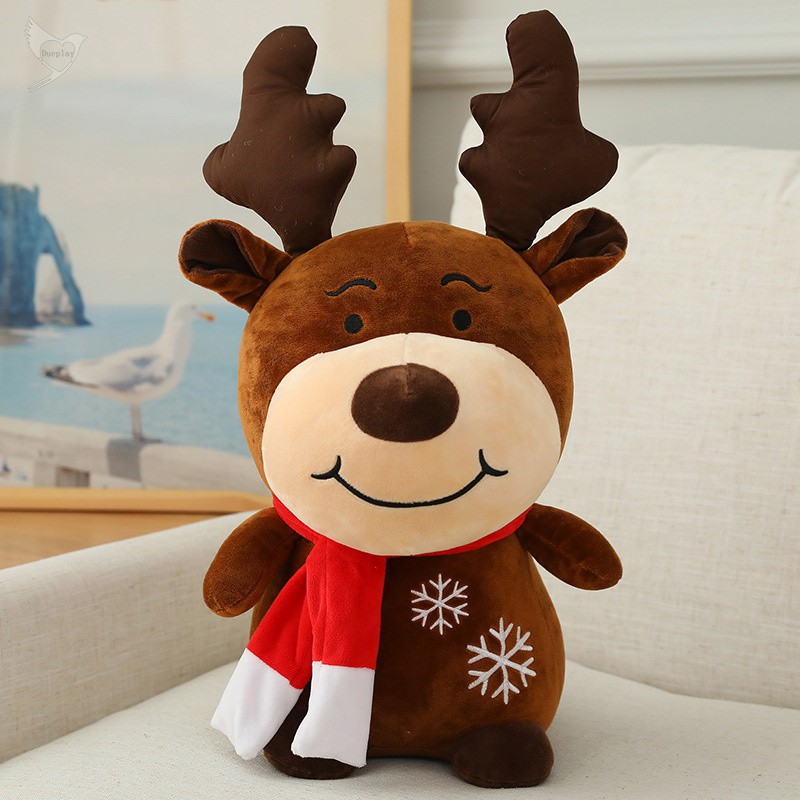 [d] Christmas Plush Toy Elk Doll Stuffed Animal Birthday Doll Pillow for Children Girl Women