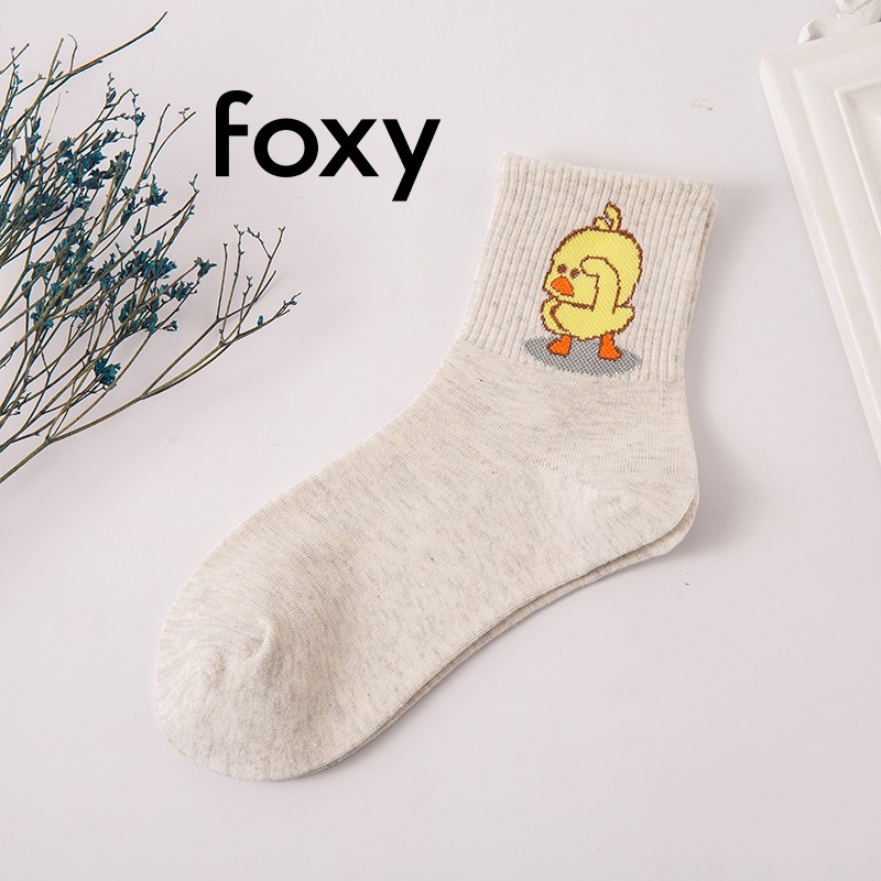 Tất Nữ Cổ Ngắn Vớ Nữ Cổ Ngắn Vịt Vàng Dễ Thương Hottrend Foxy - FOS019