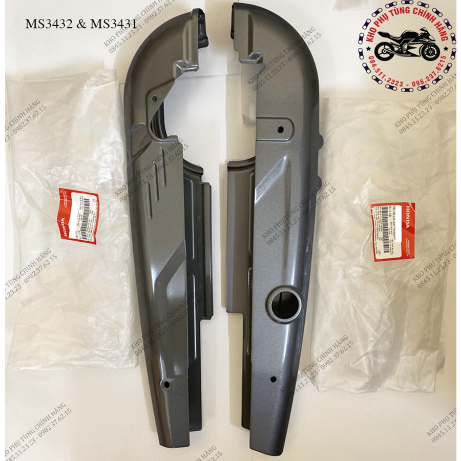 Nắp hộp xích dùng cho xe Wave RSX 2014 K03 - màu ghi - và dùng cho xe Blade số