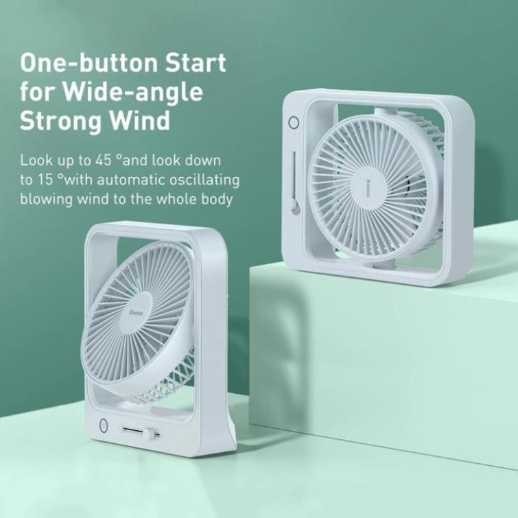 [Baseus] Quạt sạc mini Baseus Cube Shaking Fan LV806 pin 5400mAh hàng chính hãng