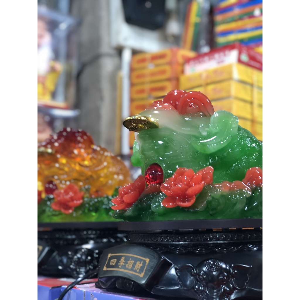 Tượng Cóc Ba ChânThiềm Thừ chiêu tài lộc Size lớn [Trầm Hương Búp Sen]