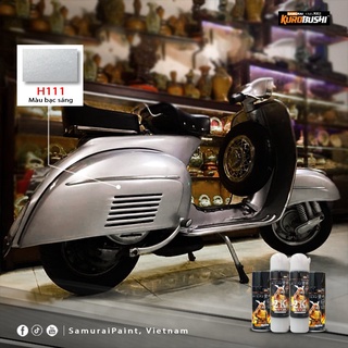 H111 _ Chai sơn xịt sơn xe máy Samurai H111 màu bạc sáng Honda shop uy tín, giao nhanh
