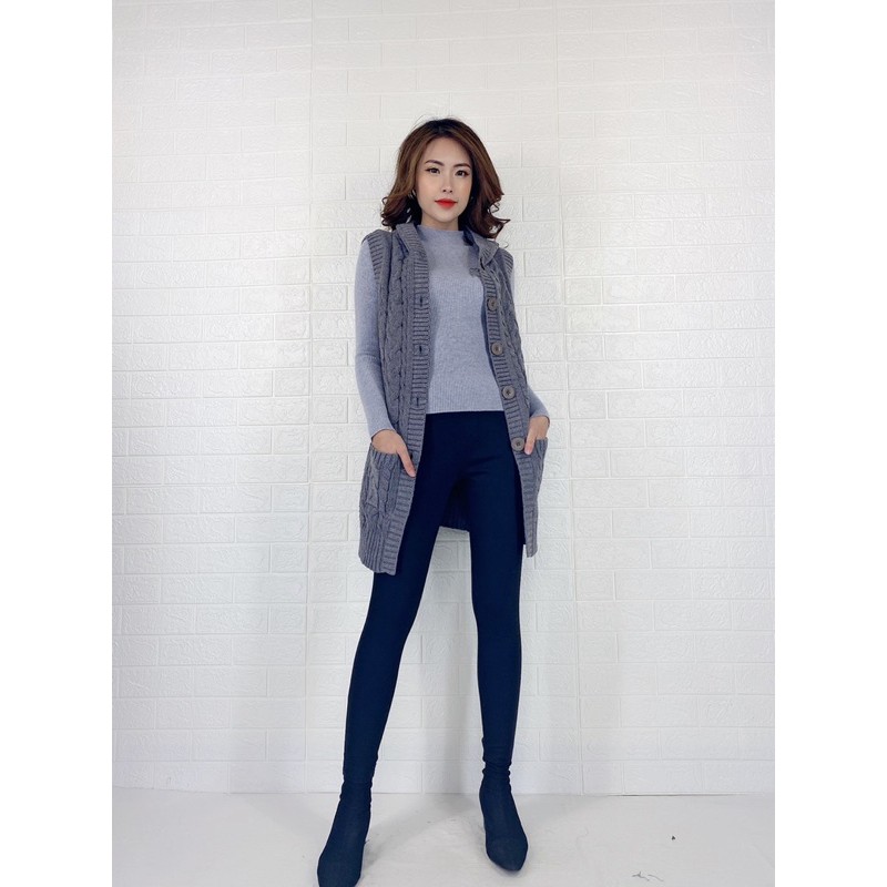 [Ảnh Thật] Áo Len - Áo Gi-lê Nữ, Mở Cúc 3 Mầu - Mym_shop | BigBuy360 - bigbuy360.vn