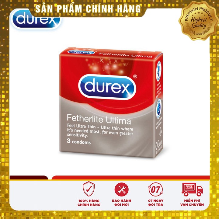 Bao cao su Durex Fetherlite Ultima 3S Siêu mỏng 52mm hộp 3 cái