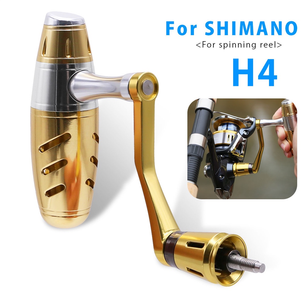 Tay quay máy câu cá Shimano 4000 đến 6000 bằng hợp kim nhôm gấp gọn kèm ốc vít H4