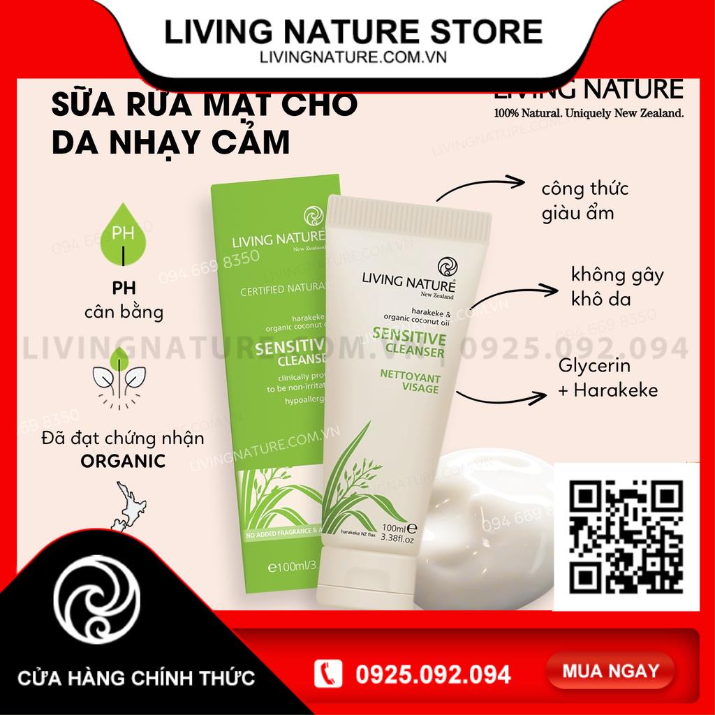 [Living Nature Vietnam] Sữa rửa mặt cho da nhạy cảm Sensitive Cleanser - Living Nature