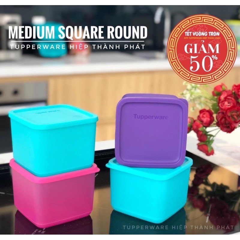tupperware hộp nhựa bảo quản thực phẩm medium square