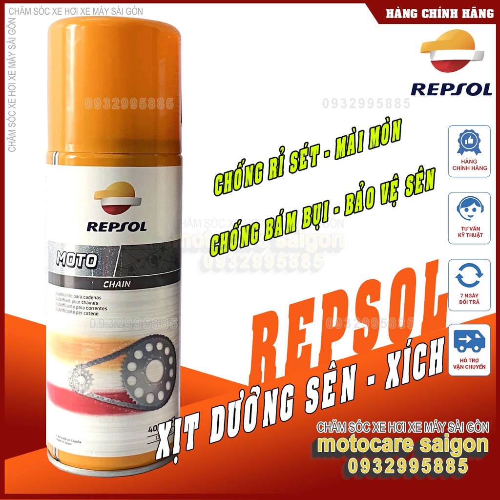 CHAI XỊT DƯỠNG SÊN REPSOL BÔI TRƠN SÊN XÍCH REPSOL 400ML