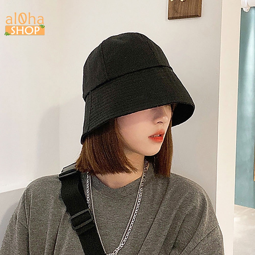 Nón bucket vành cụp trơn - mũ tai bèo Ulzzang phong cách, cá tính Unisex nam nữ - al0ha Shop