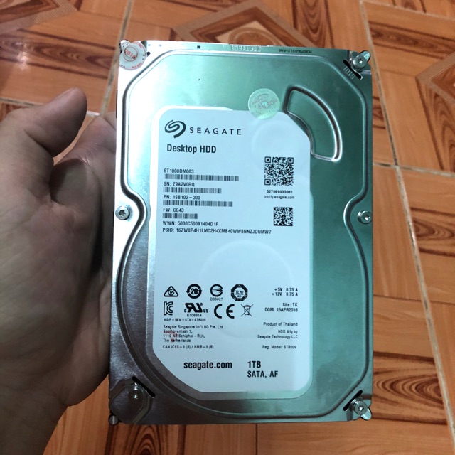 Ổ cứng Seagate 1TB Desktop HDD Sata 6Gb/s 64MB Cache 3.5-Inch Internal Bare Drive (ST1000DM003)