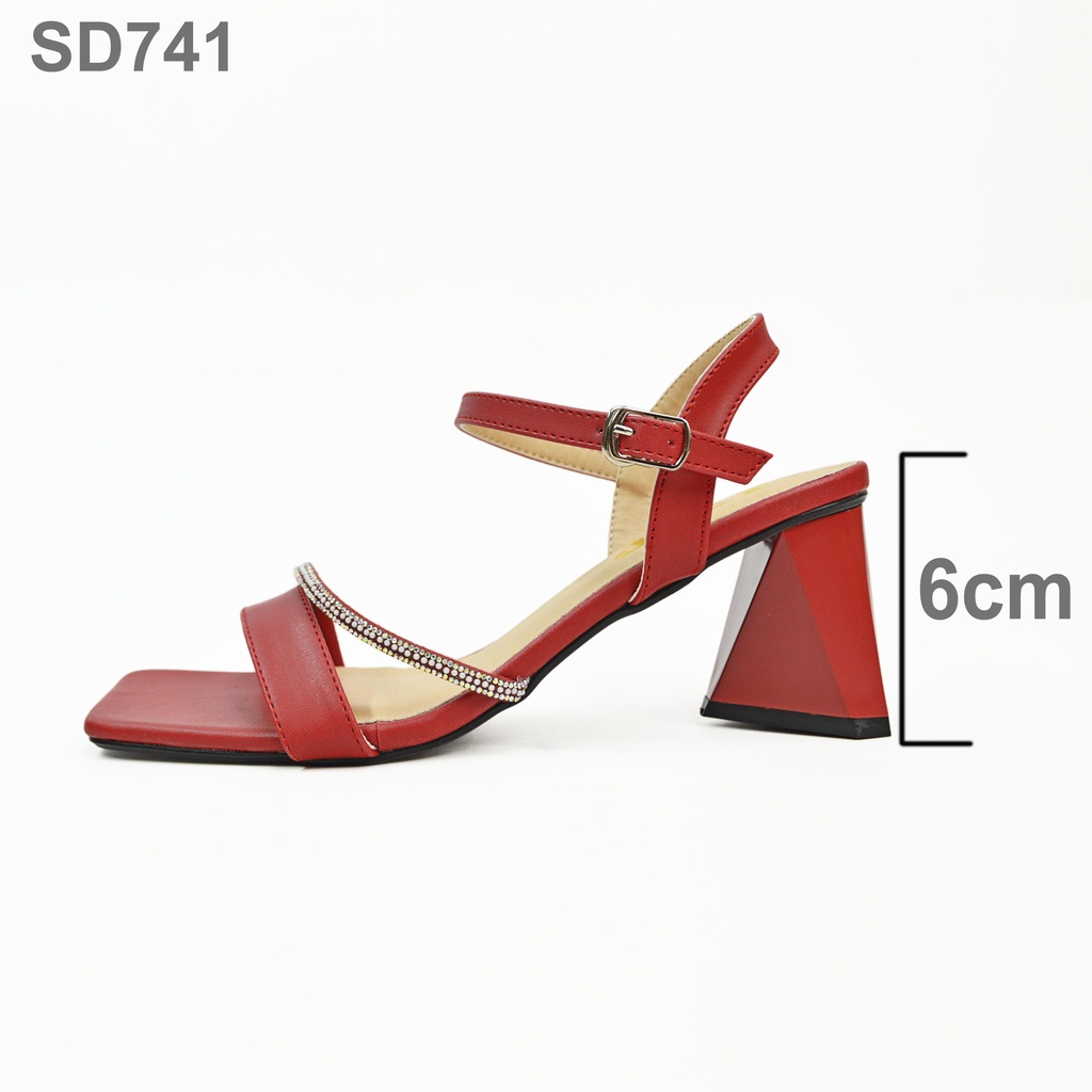 Giày Sandal Cao Gót Mũi Vuông Gót Tam Giác - JMP - SD741