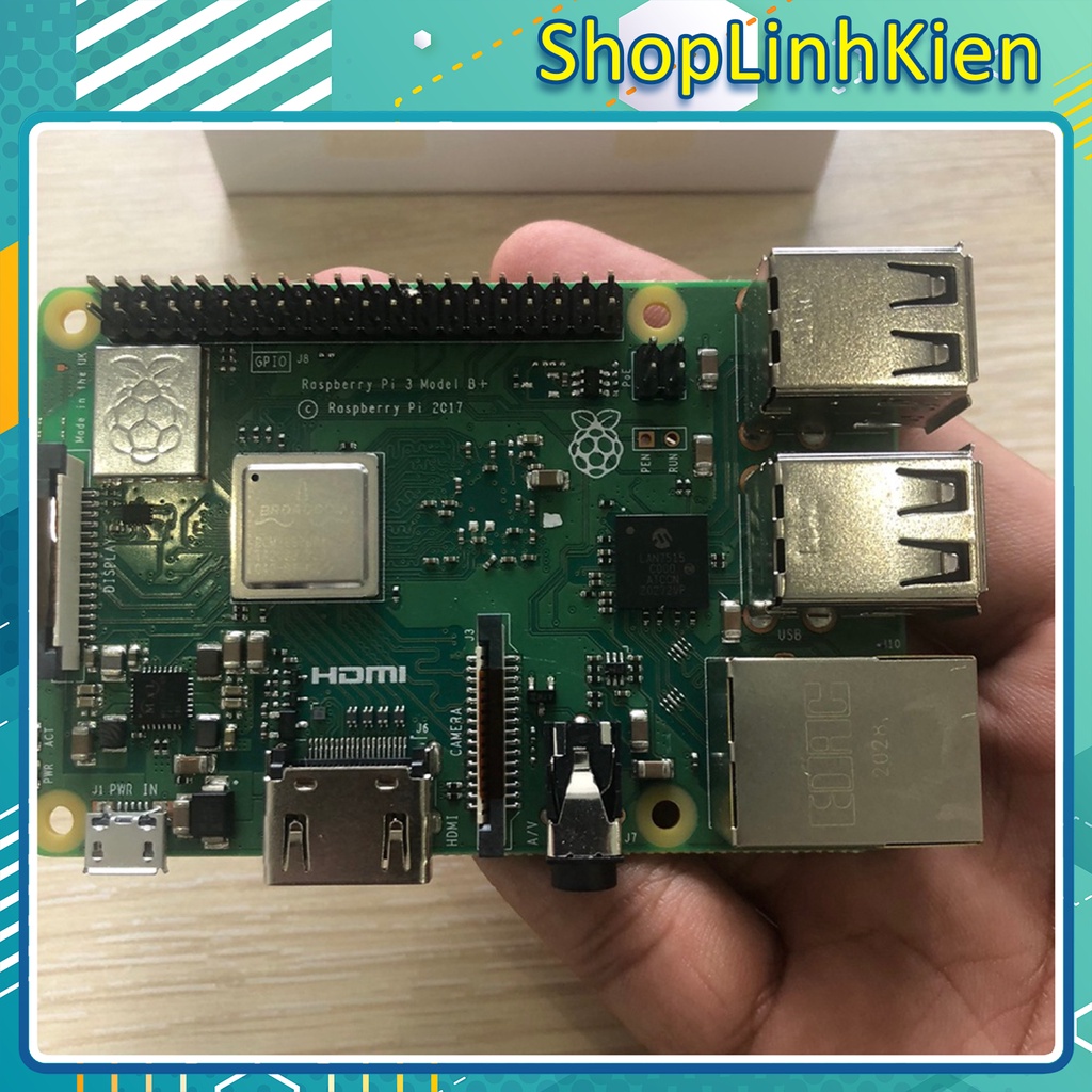 Combo Raspberry Pi3 B+ Plus Main in UK Chính Hãng/ Máy tính nhúng Raspberry B+