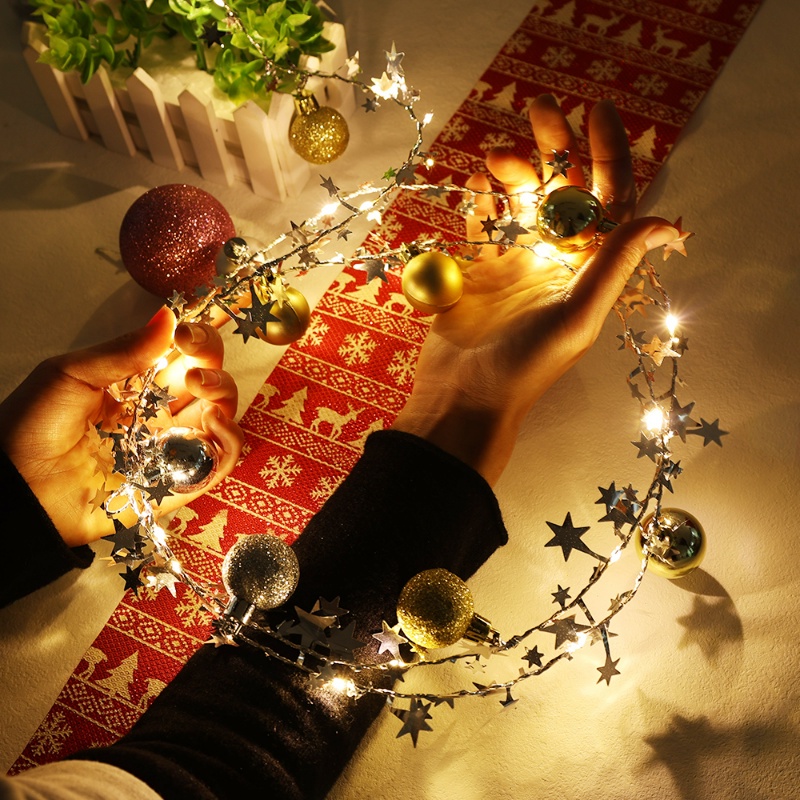 Dây Đèn LED Hình Cầu 2M Trang Trí Giáng Sinh Chạy Pin