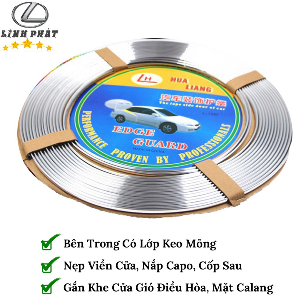 Nẹp Viền Mạ Crom - Nẹp Viền Cửa Xe Ô Tô,Khe Cửa Gió Điều Hòa, Viền Cốp Sau,Viền Taplo -  Cuộn 13M