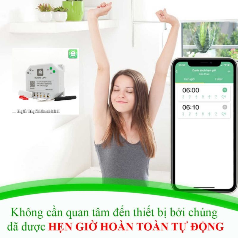 Công tắc wifi điều khiển từ xa qua điện thoại HUNONIC LaHu 4 kênh