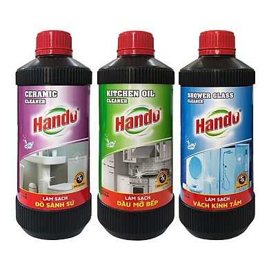 dung dịch làm sạch vách kính tắm hando