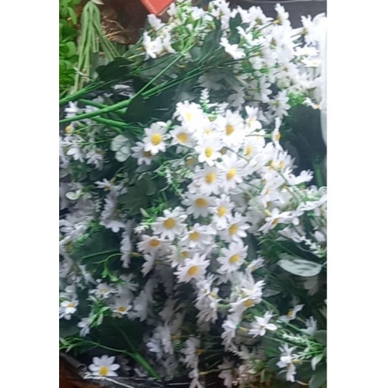 Hoa giả trang trí hoa giả decor cúc họa mi cụm lớn trang trí nhà cửa