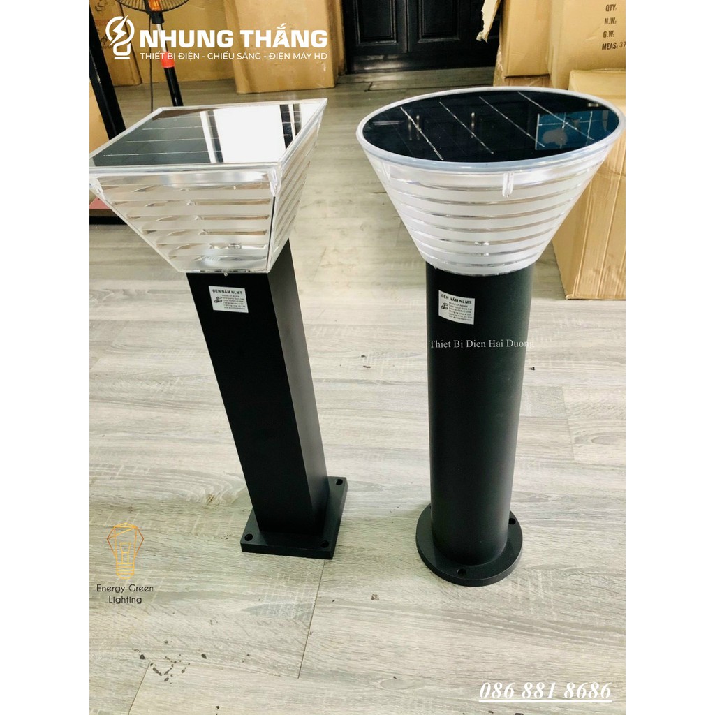 Đèn Cột Sân Vườn Hình Nón DSV-2160 - Chiều Cao 60cm - Sử Dụng Điện Và Dùng Năng Lượng Mặt Trời - Chống Nước IP65