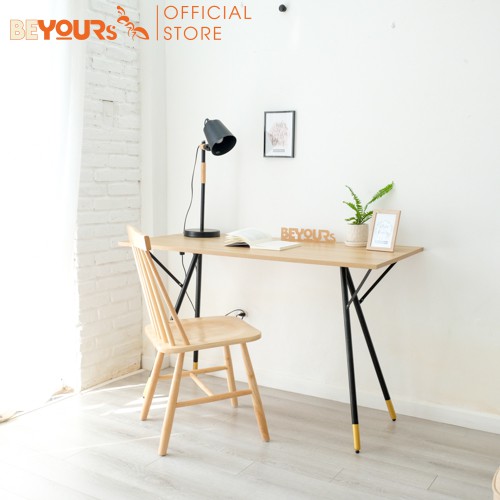 Bàn Làm Việc Gỗ Chân Sắt BEYOURs Simple Table Chắc Chắn Thông Minh - Dễ Dàng Lắp Ráp - Nội Thất Phòng Làm Việc