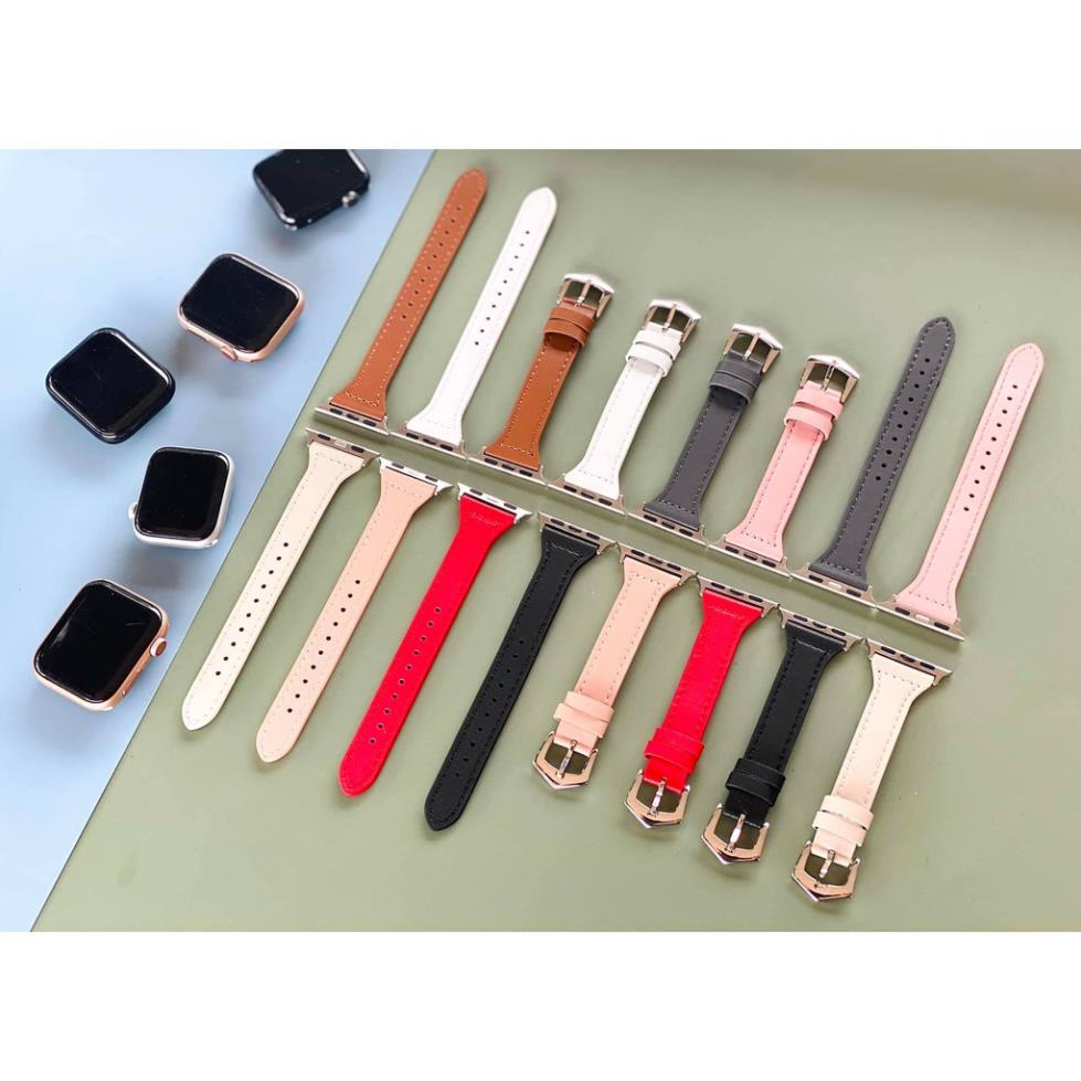 Dây da nhỏ cho Apple Watch đồng hồ iWatch Series  1/ 2/ 3/ 4/ 5/ 6 / SE size 38mm 40mm 42mm 44mm - HOT