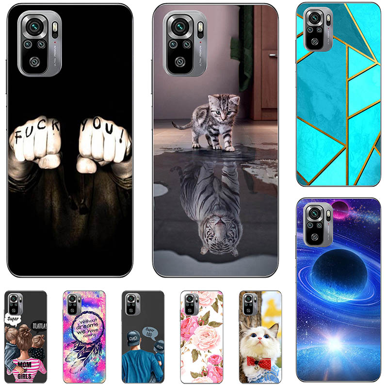 Ốp Lưng Silicone Họa Tiết Hình Chú Mèo Thời Trang Cho Xiaomi Redmi Note 10 4g 6.43 "Note10 5g 6.5"