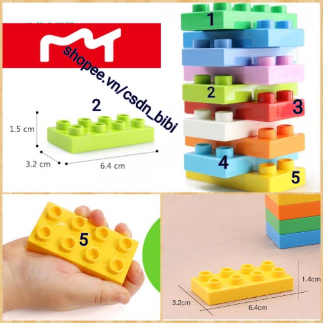 Smoneo - BỘ 10 GẠCH 2X4 THẤP TƯƠNG THÍCH LEGO DUPLO