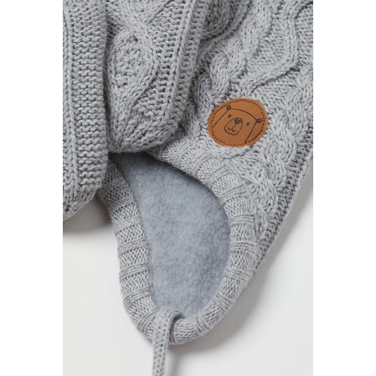 Set mũ len + găng tay có lót nỉ HM ES size 6-12m, 1-2y
