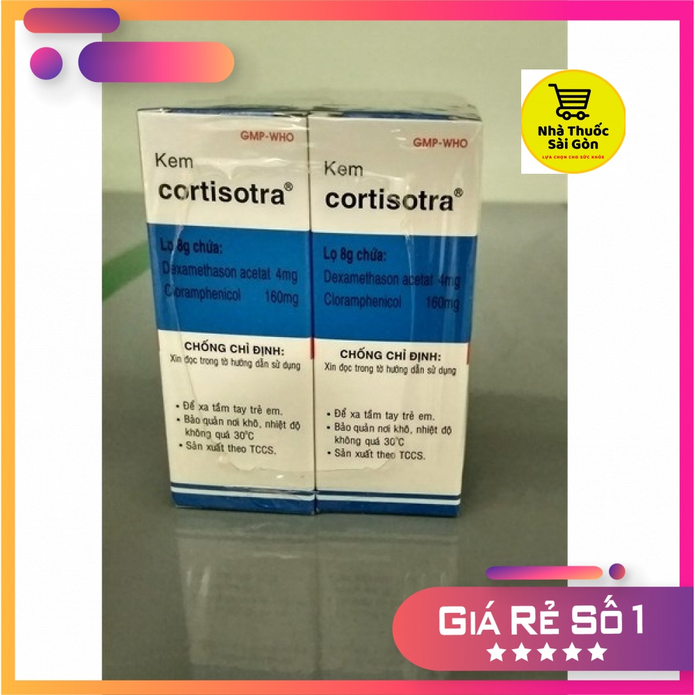 Cortisotra Kem bôi nấm ngứa, lác, dị ứng, mụn trứng cá, mẩn ngứa Lọ 8g