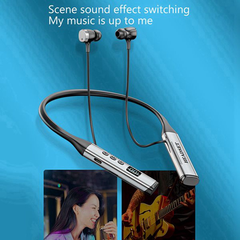 Tai Nghe Bluetooth 5.3 Đeo Cổ Thể Thao Trong Vòng 100 Giờ Kèm Bộ Truyền Tín Hiệu