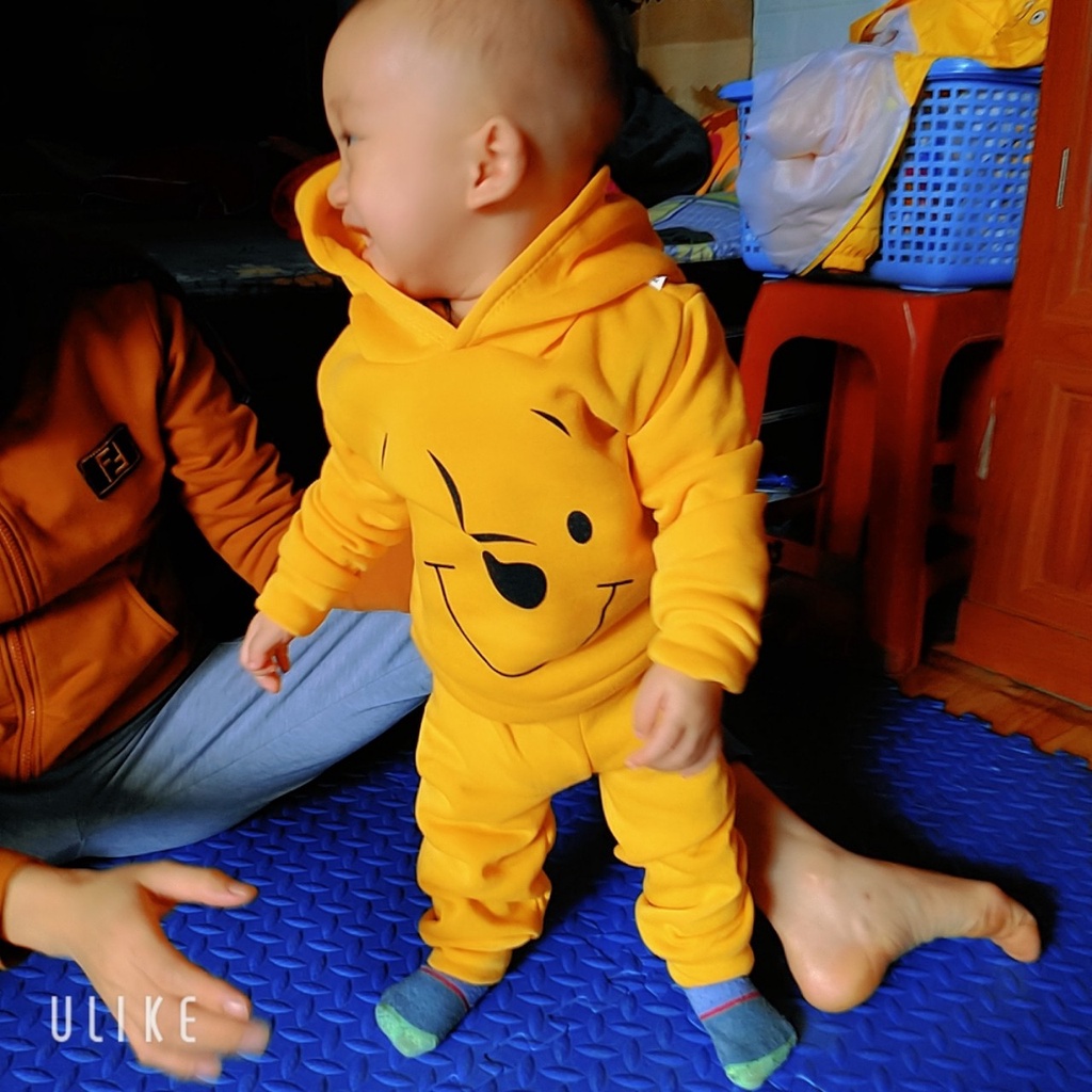 Bộ nỉ bông cho bé trai bé gái Binbon kids, Bộ dài tay in hình thú cưng cho bé từ 6-16kg Mã NGT01