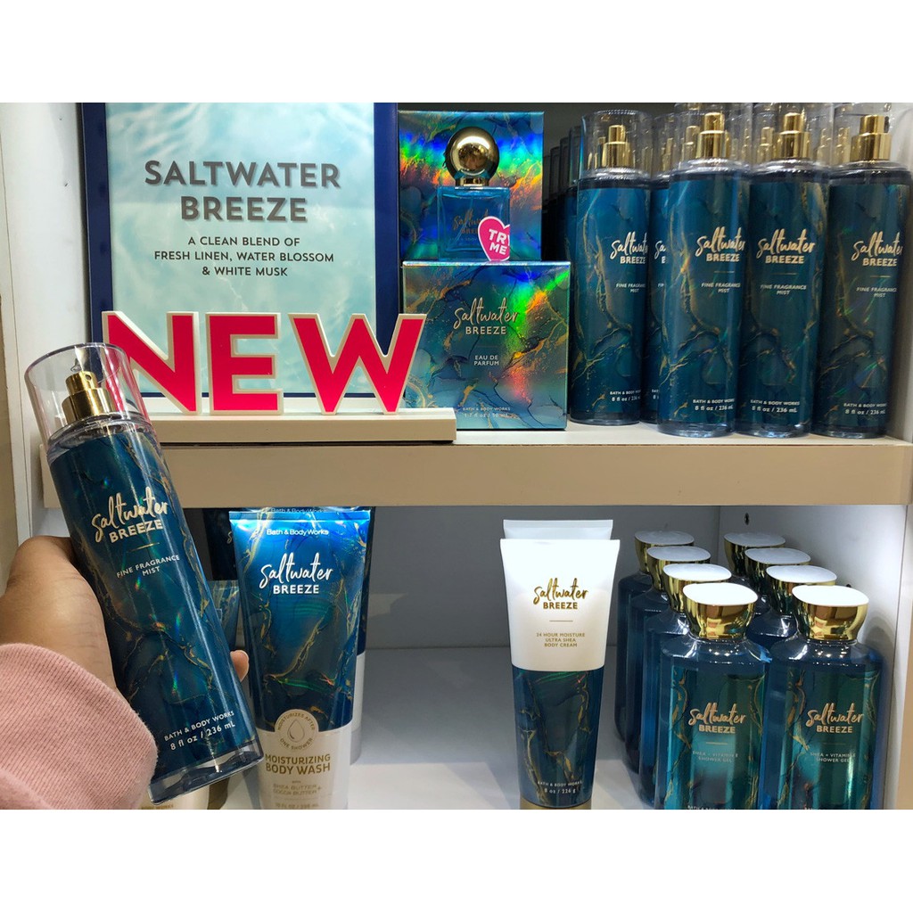 🌊BST HƯƠNG BIỂN 🌊 | Sản Phẩm Tắm Lotion Xịt Thơm Toàn Thân Bath & Body Works - Saltwater Breeze | Thế Giới Skin Care