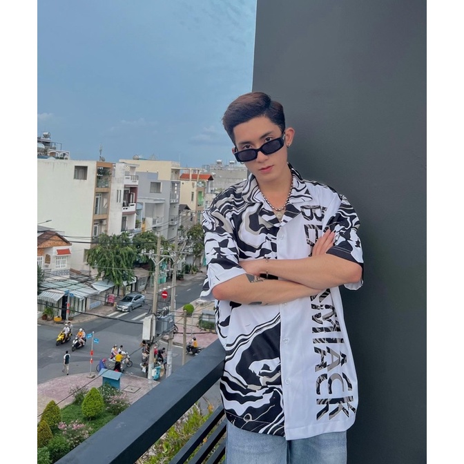 ÁO SƠ MI TAY NGẮN VẰN - Áo sơ mi BLACKMIACK - Sơ mi form rộng Unisex
