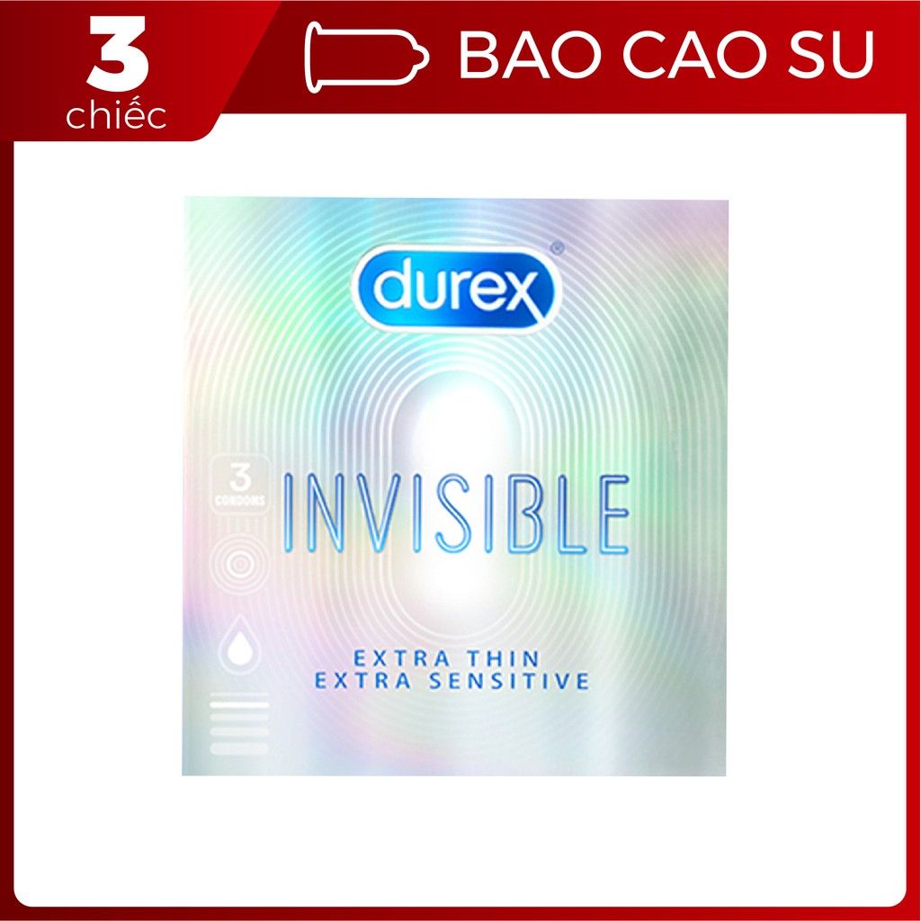 Bao Cao Su Durex Invisible Extra Thin Extra Sensitive Hộp 3 Chiếc - BigBull Shop