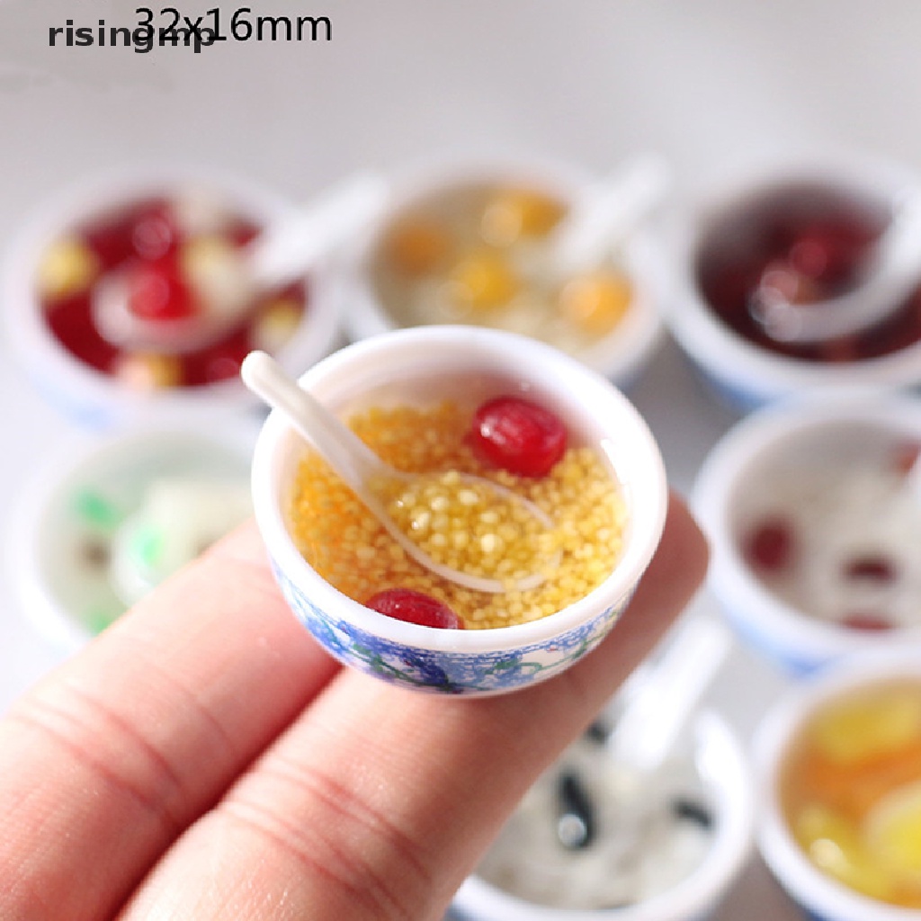 Mô Hình Tô Tráng Miệng Mini Tỉ Lệ 1: 6 Trang Trí Nhà Búp Bê ♨Nóng Bỏng