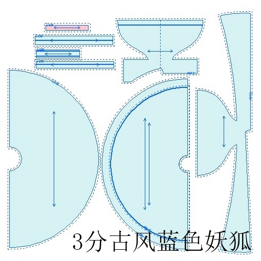 Rập may đồ búp bê BJD - size 1/3 - kiểu cổ trang