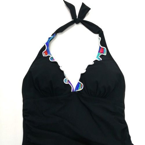 Đồ bơi nữ Gottex cổ yếm đen viền bèo E836-1B88A ( TH9019 ) | BigBuy360 - bigbuy360.vn