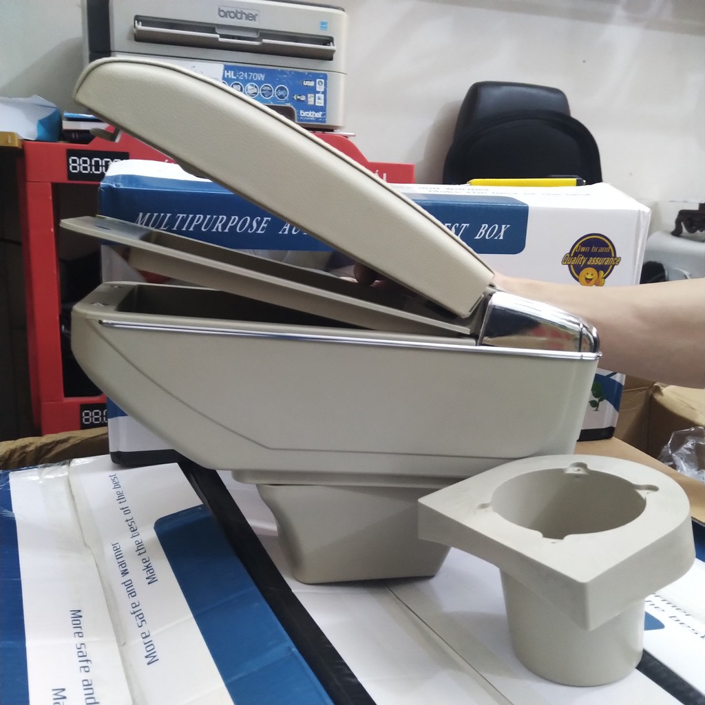 Bệ tỳ tay kia morning màu kem hàng cắm cốc theo xe