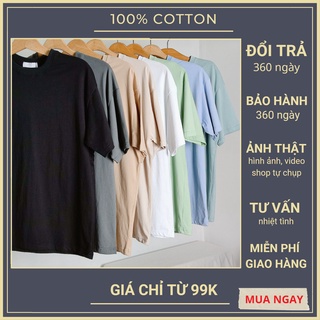 Áo thun trơn Unisex Basic nam nữ, phông trơn tay lỡ oversize form classic nhiều màu