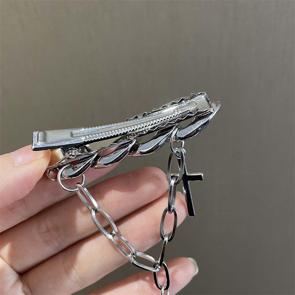 JARRED Kẹp Tóc Dây Xích Kim Loại Hình Trái Tim / Thánh Giá Phong Cách Hip Hop Cho Nữ