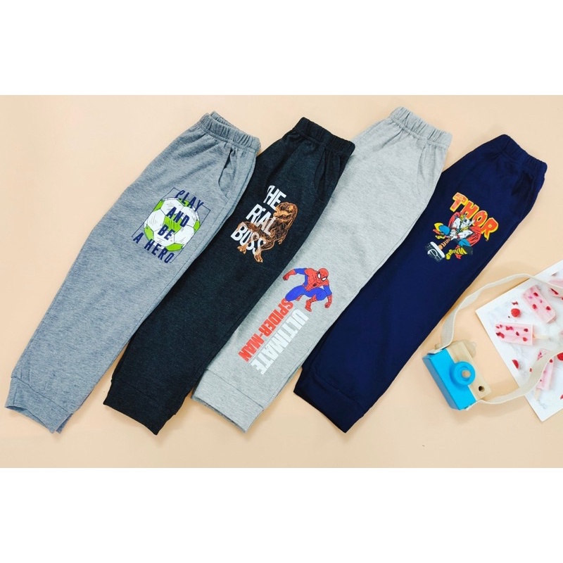 Quần Dài Thun Cotton Bé Trai 8-22kg Chất Thun Mềm Nhẹ Bibo Store